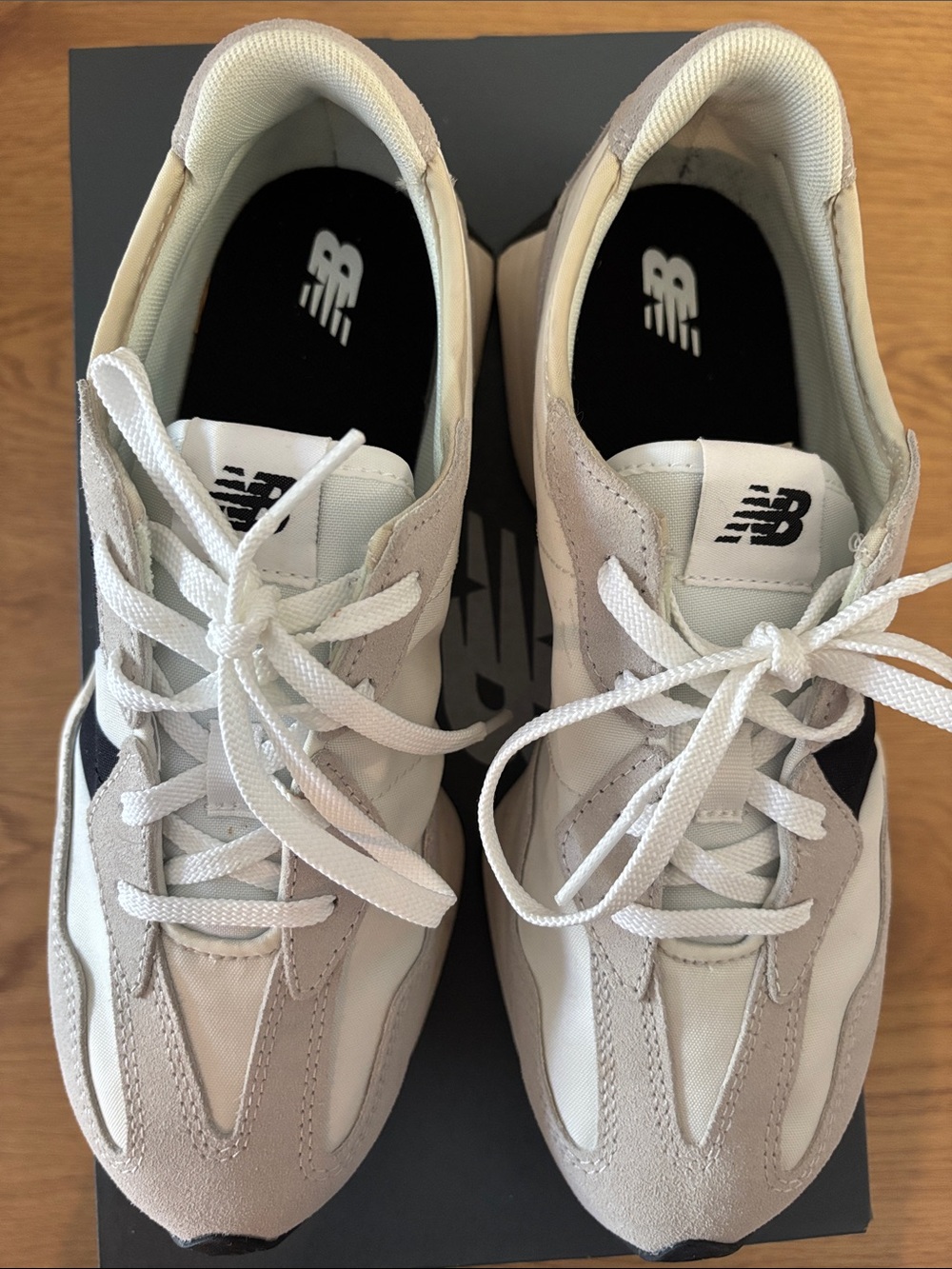 New Balance White, Light Gray & Black Low-Top Sneakers - Picture 5 of 7
